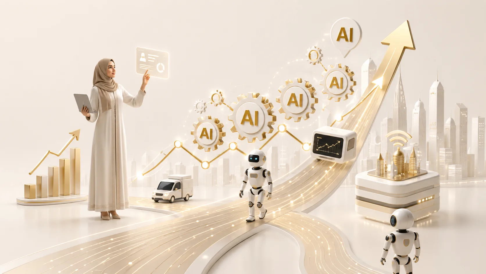 AI-driven processes compounding into a rising growth curve